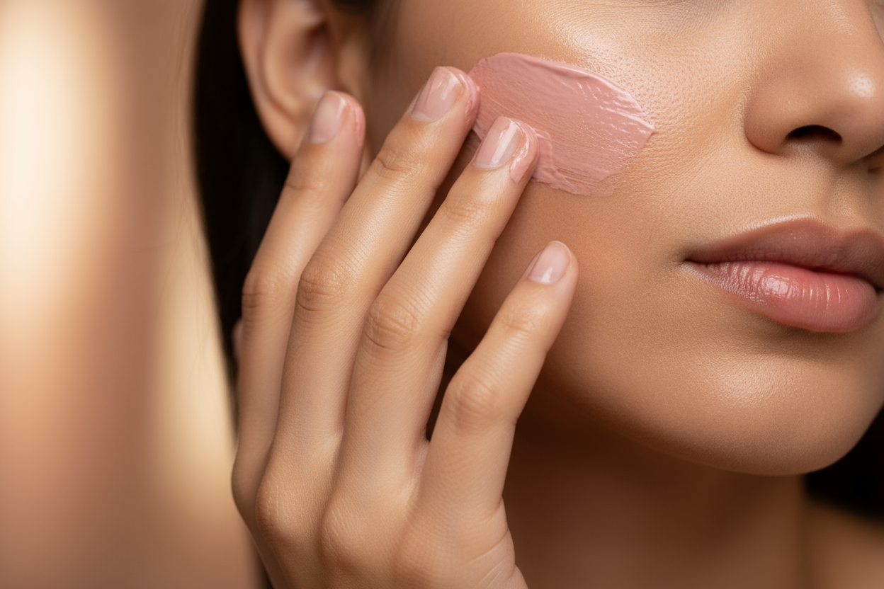 perfect keep everything but change the girl race like a lil more brunette  and make the touch of the cream more natural by making the fingers touching it and have some on them too