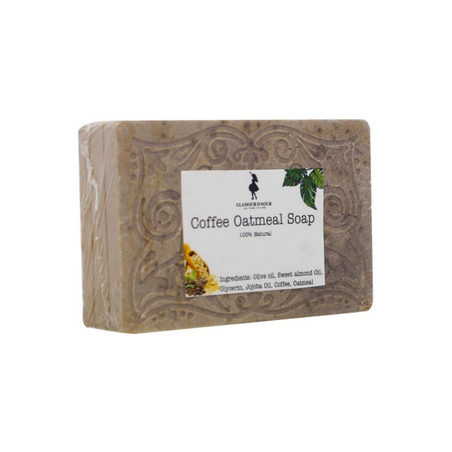 Exfoliating coffee soap with oatmeal